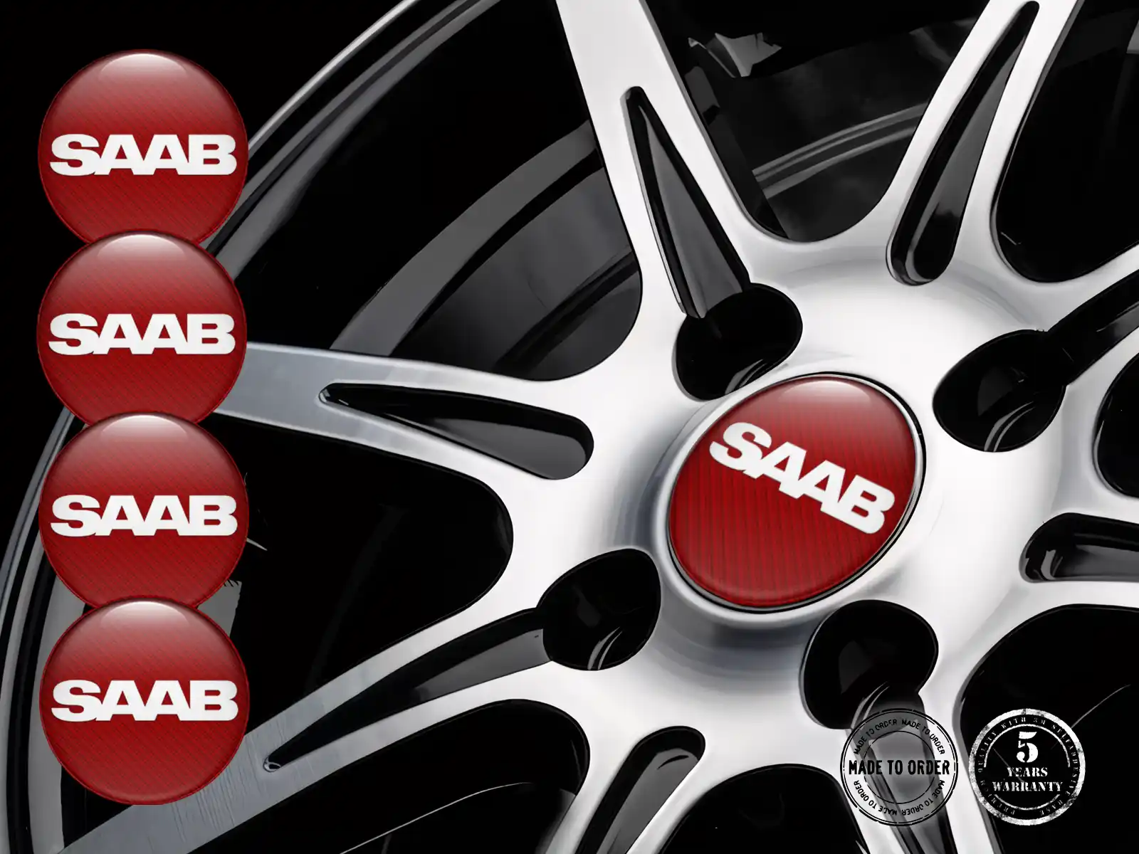 Saab Radfelgendekoration Premium Gewölbte Ausgabe